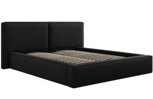 Čern&aacute; čalouněn&aacute; dvoulůžkov&aacute; postel MICADONI Jodie 160 x 200 cm Micadoni
