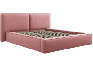 Růžov&aacute; čalouněn&aacute; dvoulůžkov&aacute; postel MICADONI Jodie 160 x 200 cm Micadoni