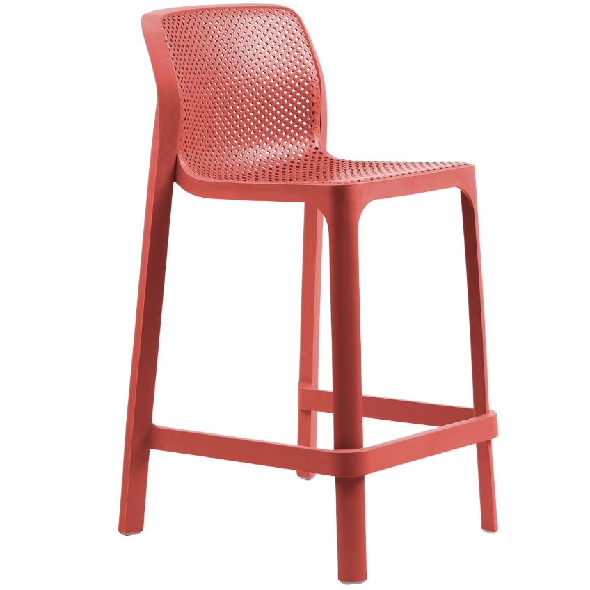 Nardi Červená plastová zahradní barová židle Net 65 cm Nardi