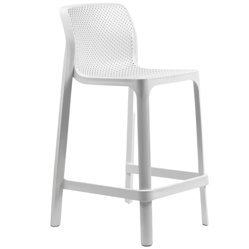 Nardi Bílá plastová zahradní barová židle Net 65 cm Nardi