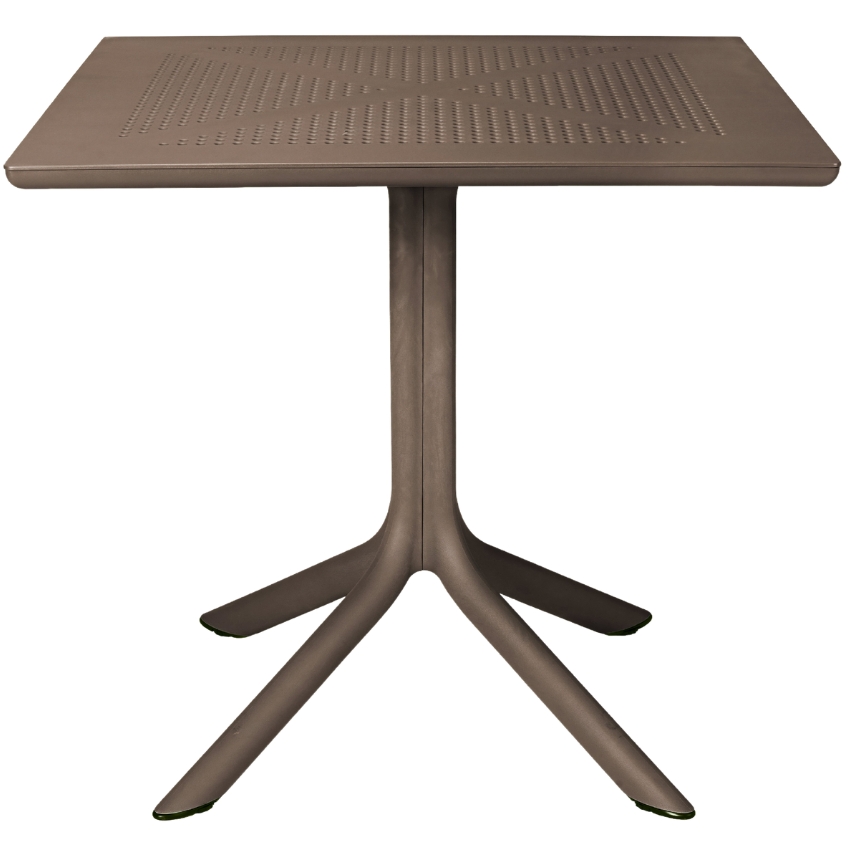 Nardi Tmavě hnědý plastový zahradní stůl Clip 80 x 80 cm Nardi