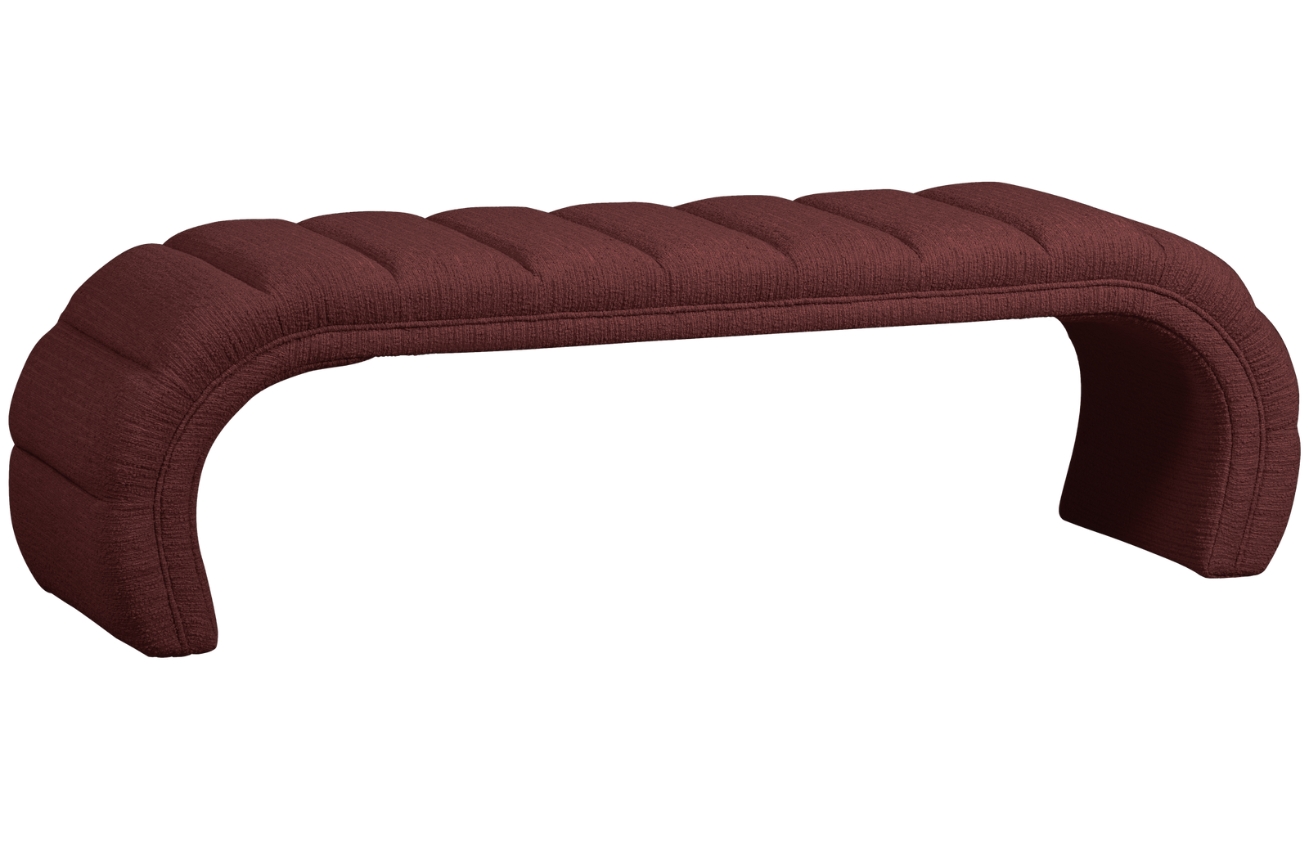 Hoorns Vínově červená čalouněná lavice Taffa 160 cm Hoorns