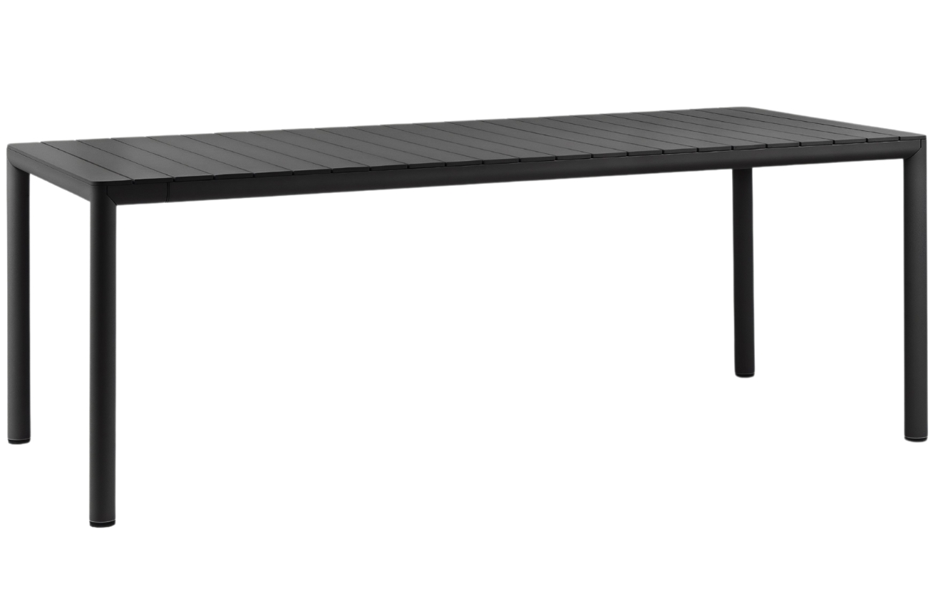 Nardi Antracitově šedý plastový rozkládací zahradní stůl Tevere 211/275 x 100 cm Nardi