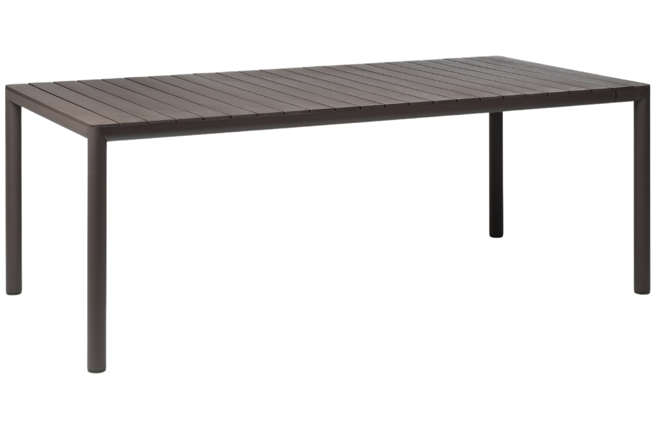Nardi Tmavě hnědý plastový rozkládací zahradní stůl Tevere 211/275 x 100 cm Nardi