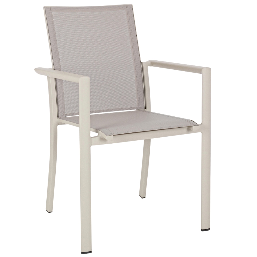 Šedo-bílá hliníková zahradní židle Bizzotto Konnor Bizzotto