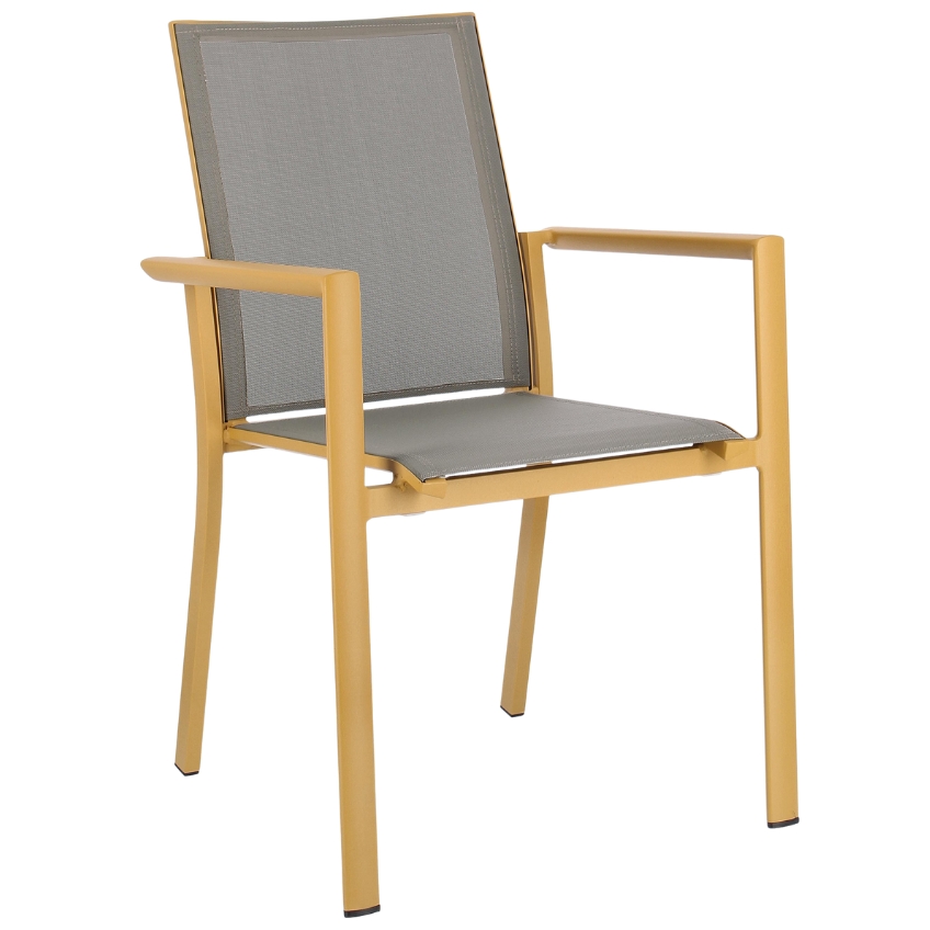 Šedo-žlutá hliníková zahradní židle Bizzotto Konnor Bizzotto