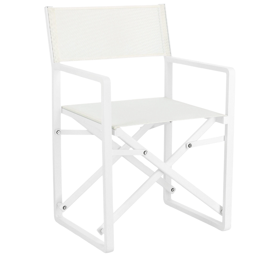 Bílá čalouněná skládací zahradní židle Bizzotto Konnor Bizzotto