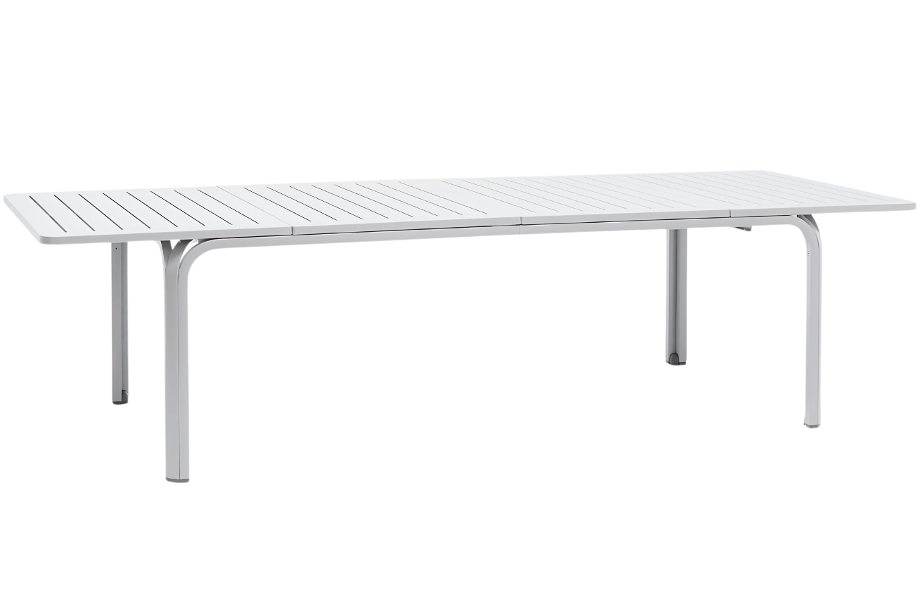 Nardi Bílý plastový rozkládací zahradní stůl Alloro 210/280 x 100 cm Nardi