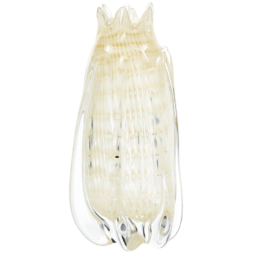 Hoorns Bílá skleněná váza Queen 30 cm Hoorns