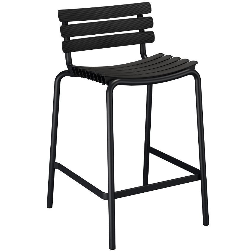 Černá plastová zahradní barová židle HOUE ReCLIPS 69 cm Houe
