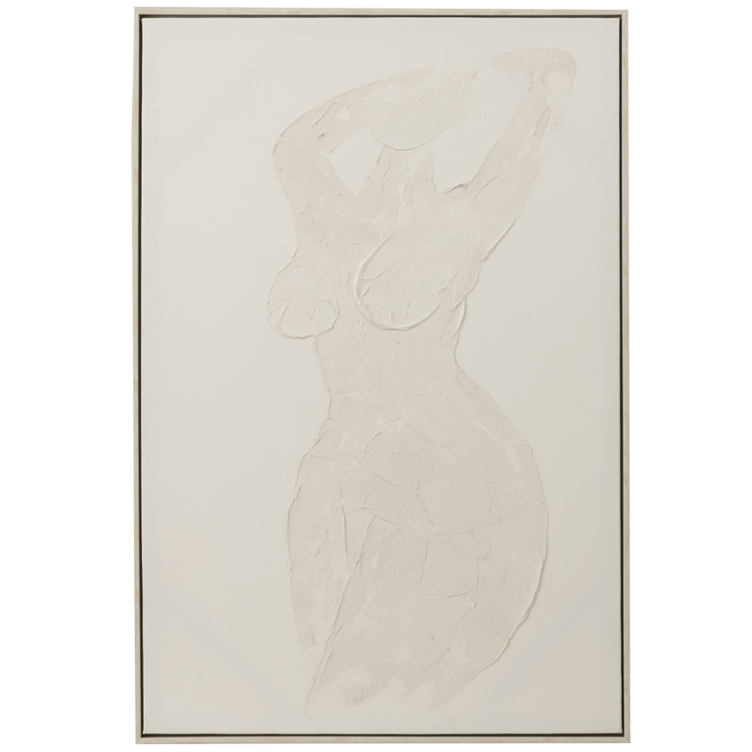 Bílý abstraktní obraz J-line Curvy 90 x 60 cm J-line