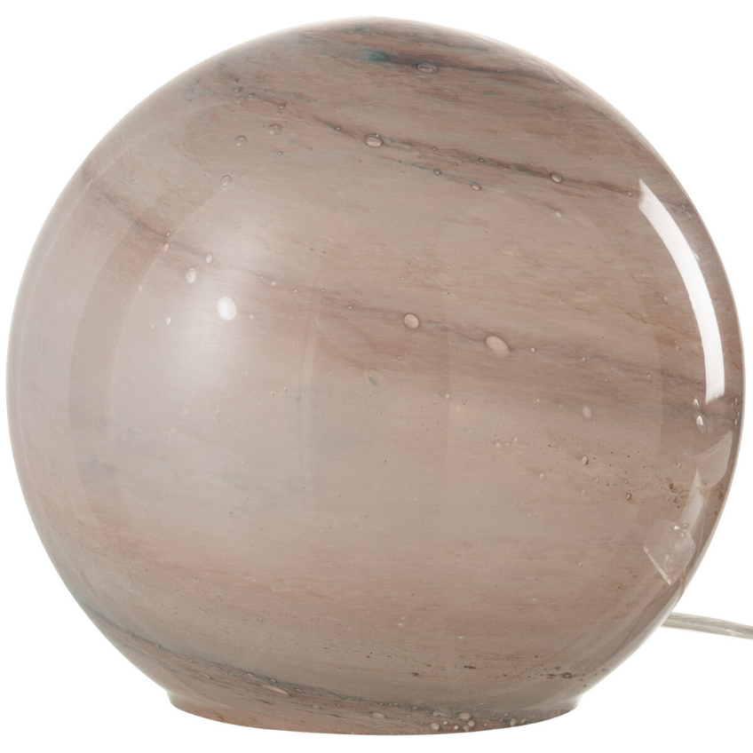Růžová skleněná stolní lampa J-line Planet 20 cm J-line