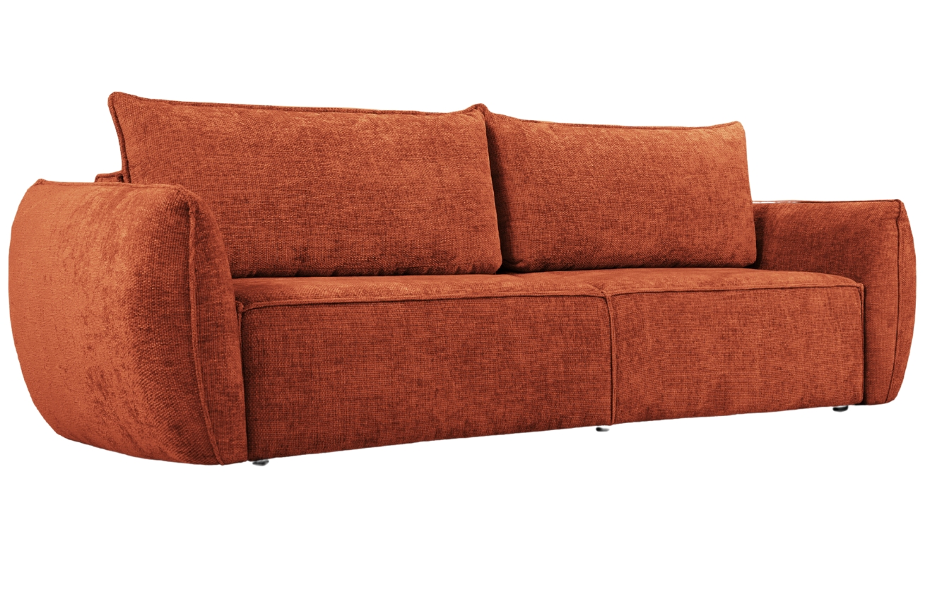 Terakotově červená čalouněná třímístná rozkládací pohovka Windsor & Co Eris 244 cm Windsor & Co