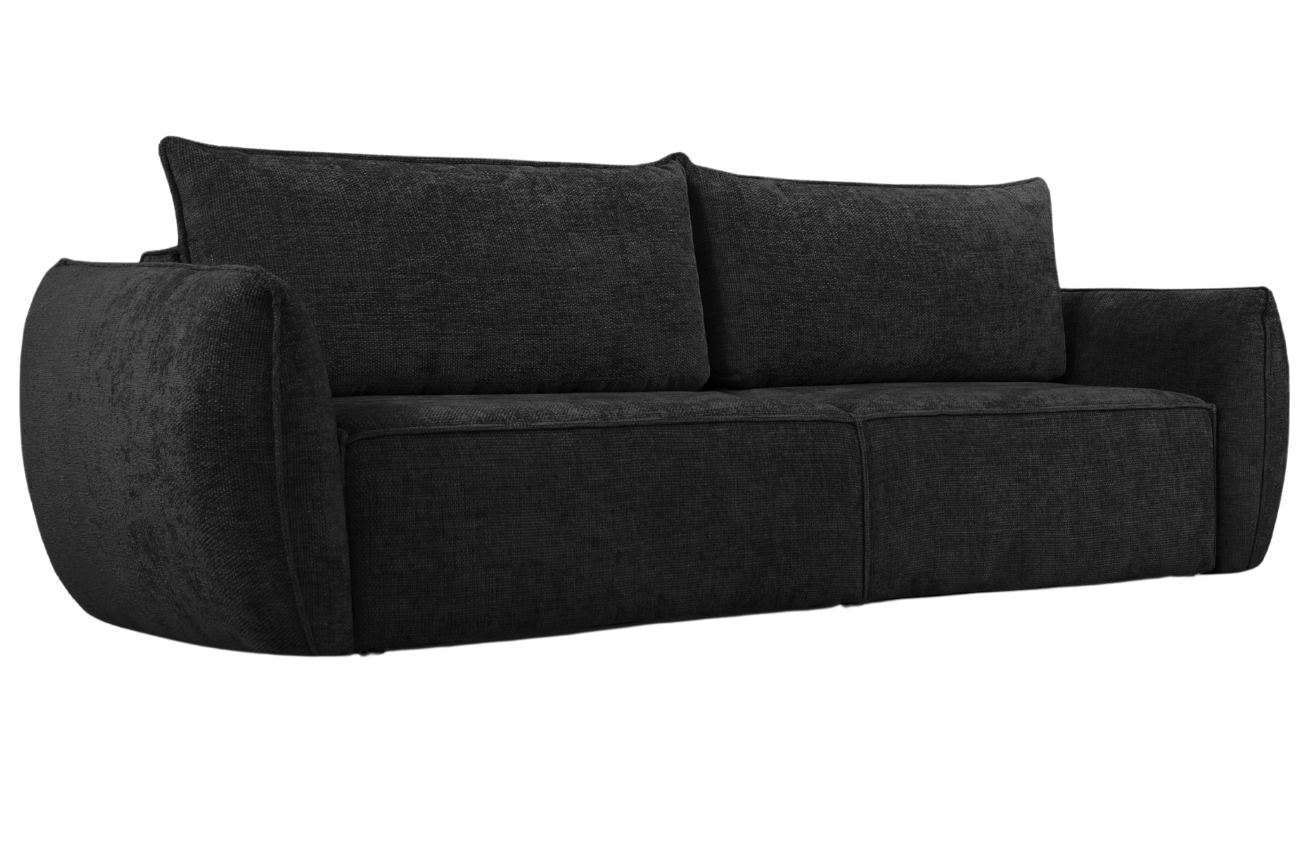 Černá čalouněná třímístná rozkládací pohovka Windsor & Co Eris 244 cm Windsor & Co