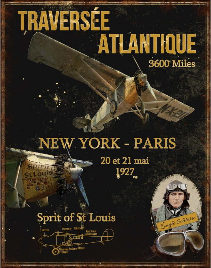 Kovová cedule 28x36 cm Avion St Louis – Antic Line Antic Line