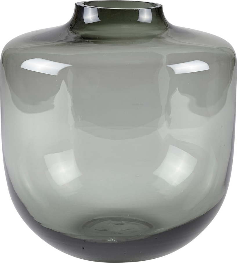 Šedá skleněná váza (výška 21 cm) Daun – Villa Collection Villa Collection
