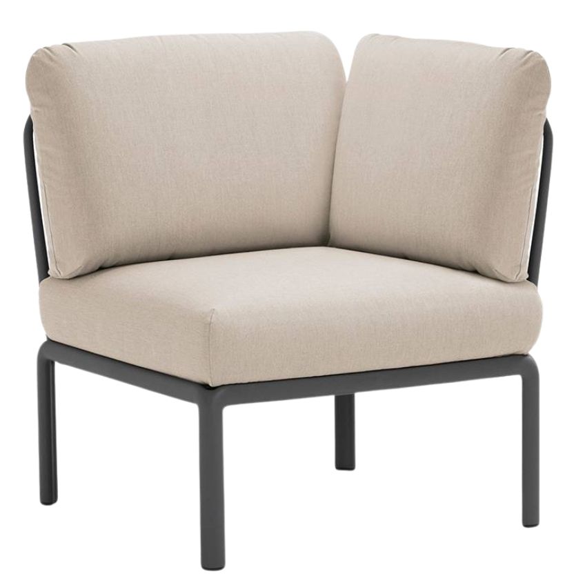 Nardi Béžový látkový zahradní rohový modul Komodo s tmavě šedou podnoží Nardi