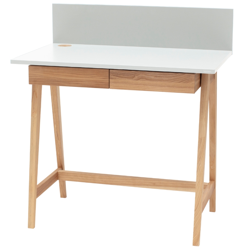 Bílý lakovaný pracovní stůl RAGABA LUKA 85 x 50 cm Ragaba