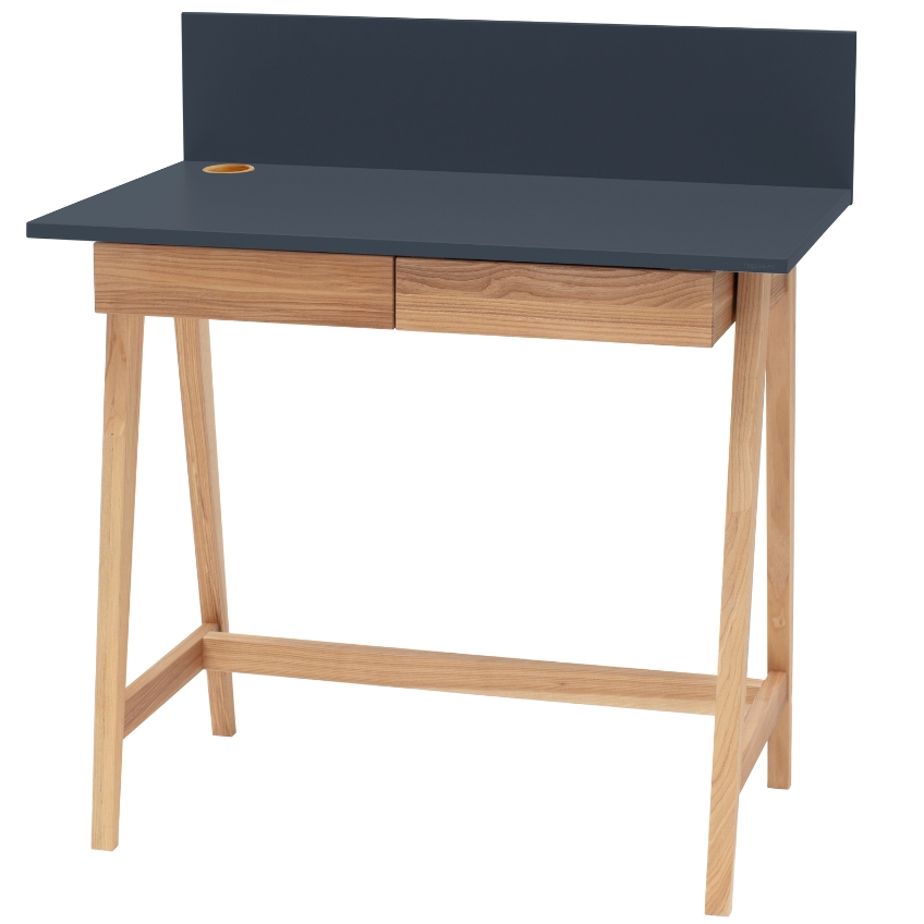 Tmavě šedý lakovaný pracovní stůl RAGABA LUKA 85 x 50 cm Ragaba