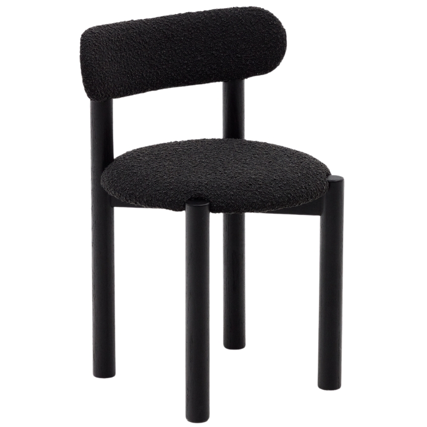 Černá bouclé jídelní židle Kave Home Nebai Kave Home