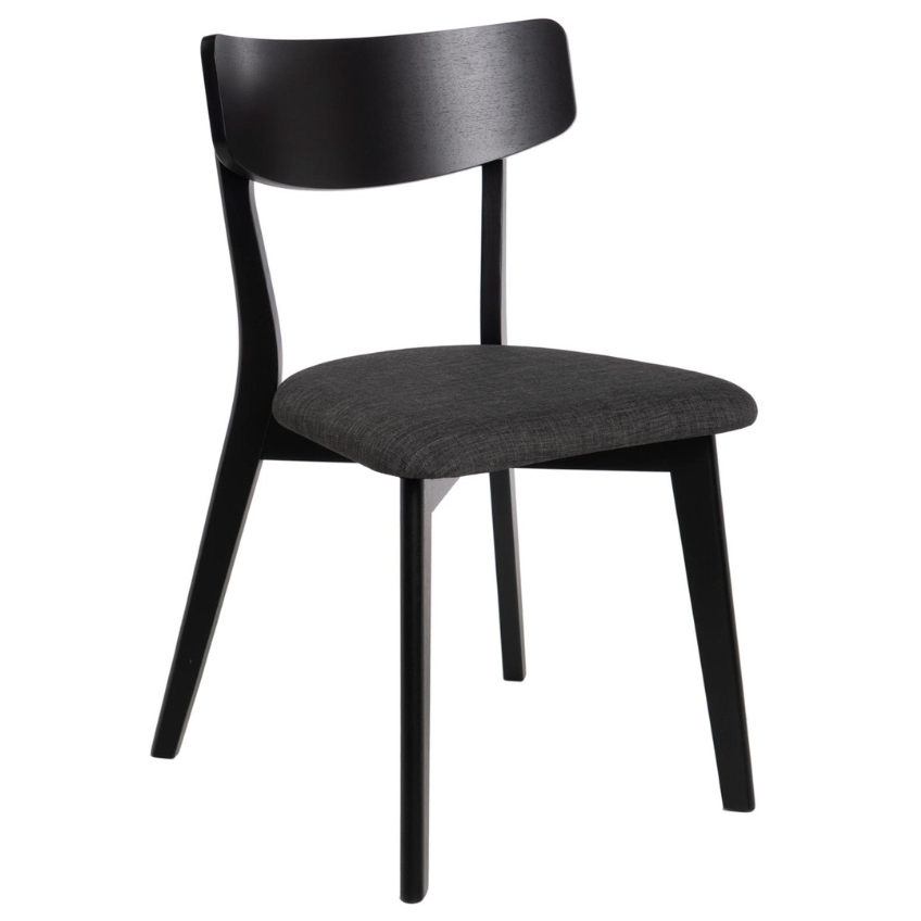 Černá dřevěná jídelní židle Somcasa Keira s černým sedákem Somcasa