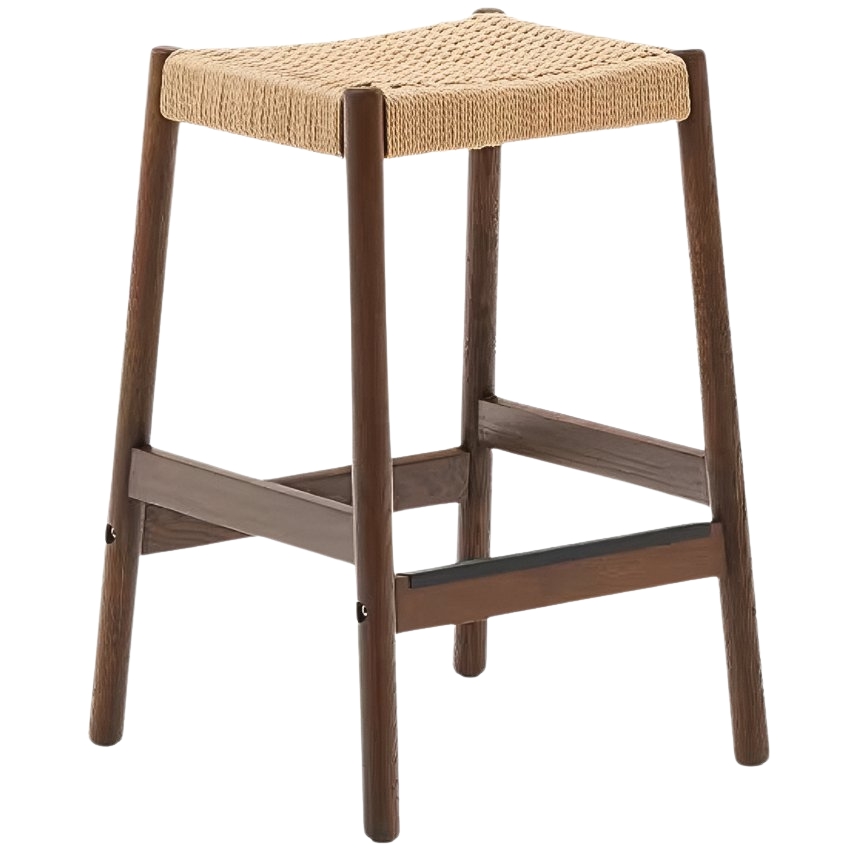 Ořechová barová židle Kave Home Yalia s výpletem 66 cm Kave Home