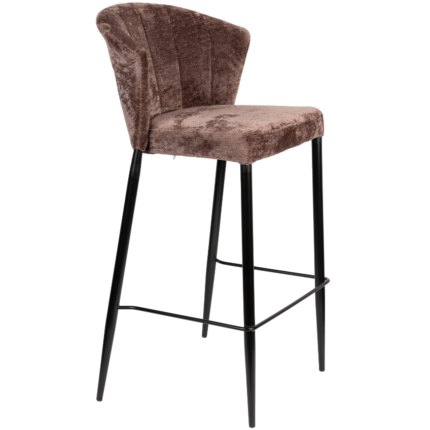 Hnědá čalouněná barová židle DUTCHBONE GEORGIA 75 cm Dutchbone