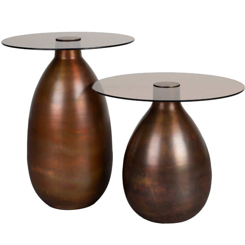 Set dvou skleněných odkládacích stolků DUTCHBONE SELENE 44/40 cm Dutchbone