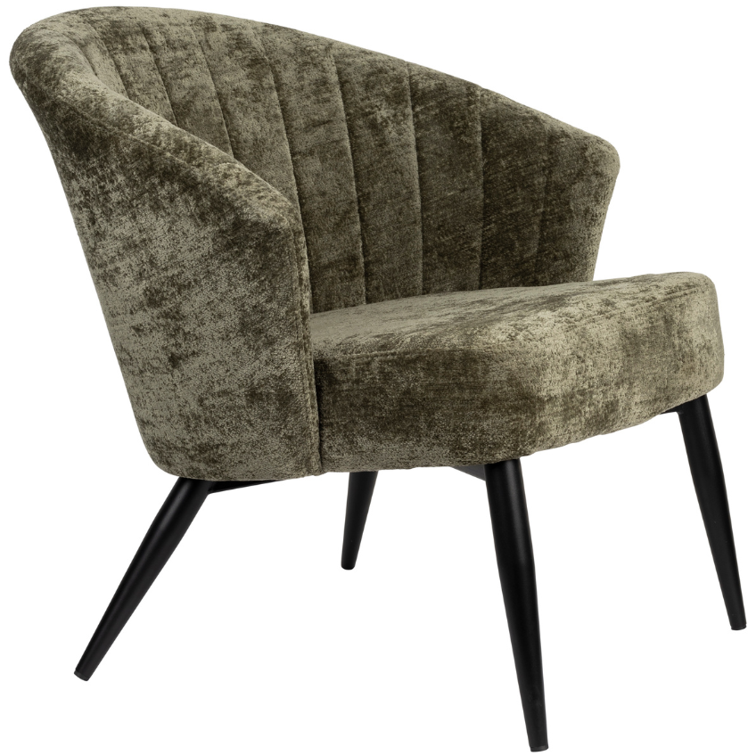 Olivově zelené čalouněné lounge křeslo DUTCHBONE GEORGIA Dutchbone