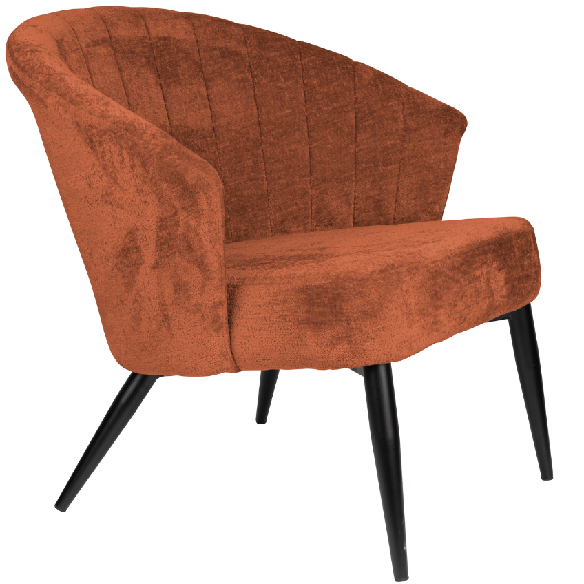Terakotově hnědé čalouněné lounge křeslo DUTCHBONE GEORGIA Dutchbone