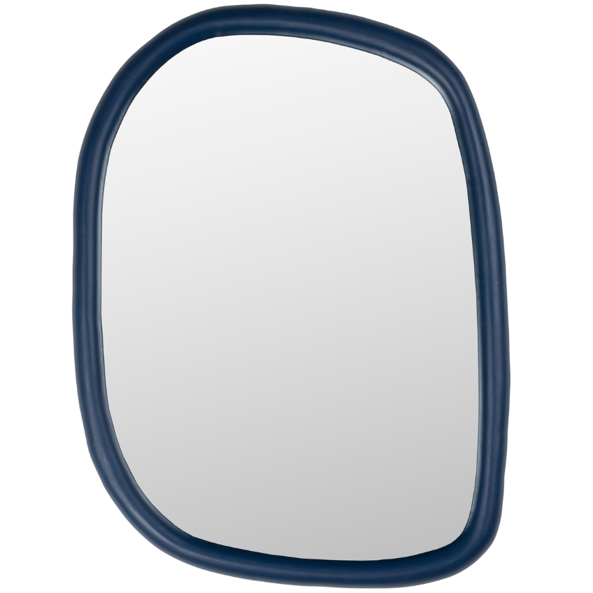 Modré dřevěné zrcadlo ZUIVER LOOKS 70 x 55 cm Zuiver
