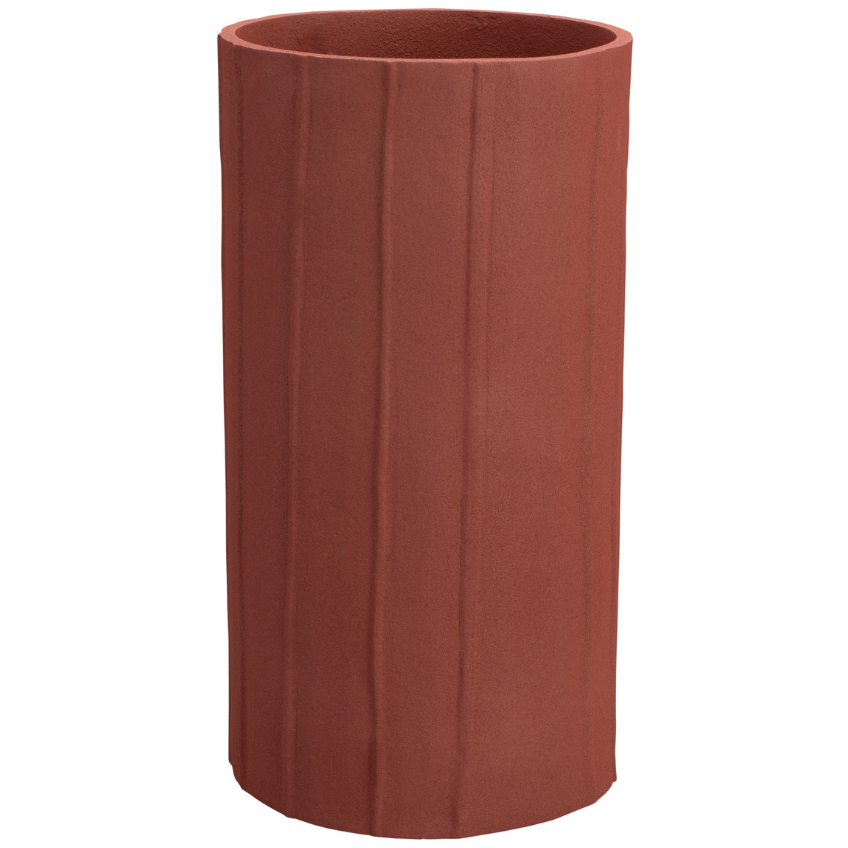 Terakotově červená kovová váza DUTCHBONE RANDER 16 cm Dutchbone