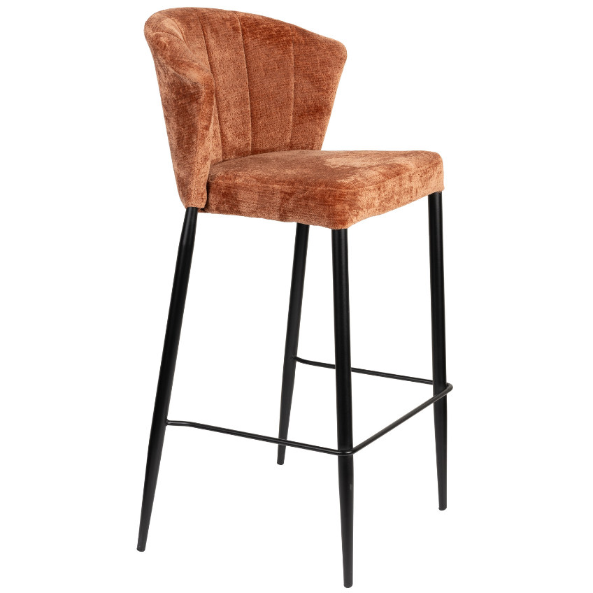 Světle hnědá čalouněná barová židle DUTCHBONE GEORGIA 75 cm Dutchbone