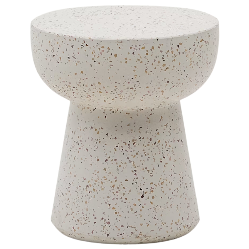Bílý terrazzo zahradní stolek Kave Home Pada 40 cm Kave Home