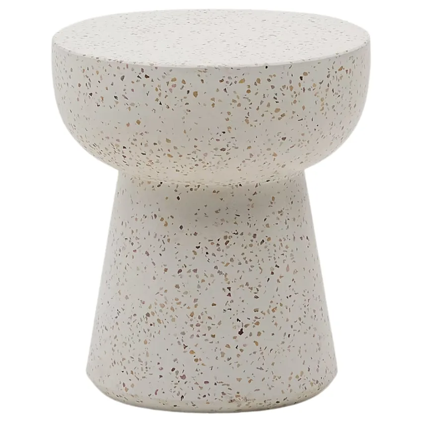 Kave Home Bílý terrazzo zahradní stolek Pada 40 cm