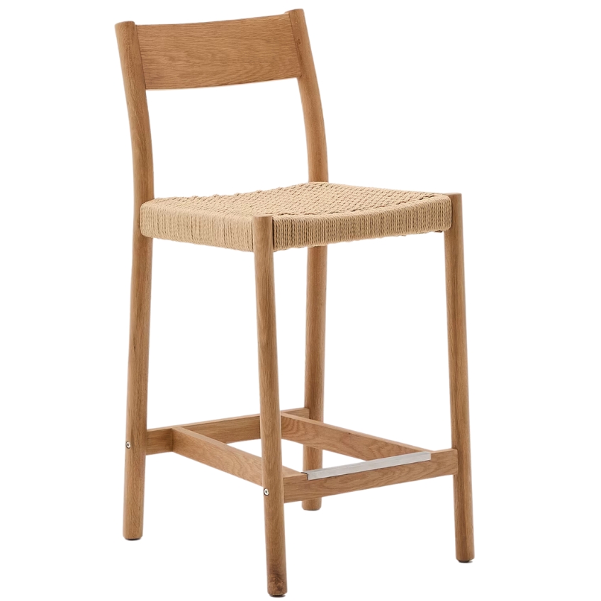 Dubová barová židle Kave Home Yalia s výpletem 65 cm Kave Home