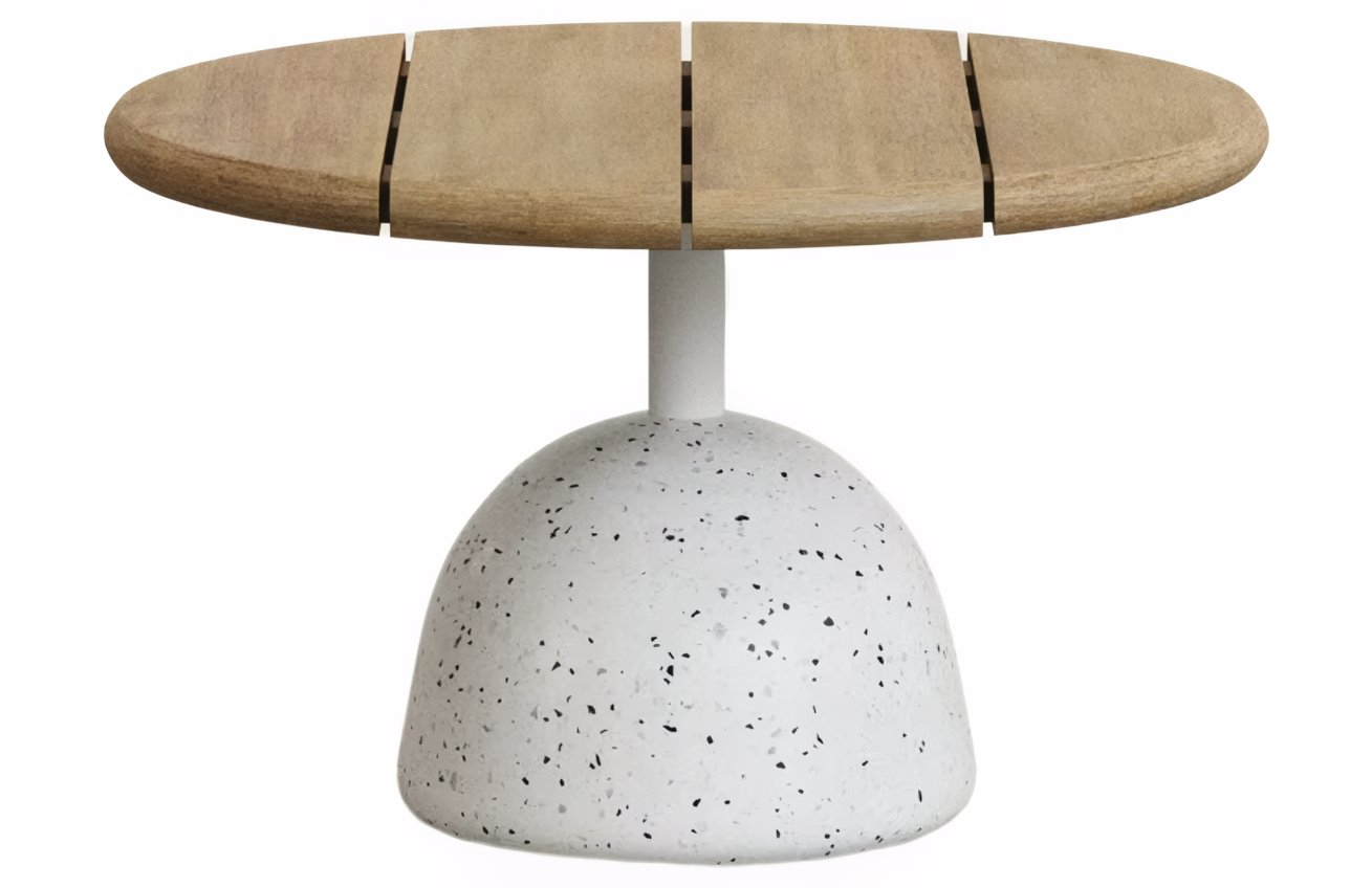 Dřevěný zahradní stolek Kave Home Saura 55 cm s bílou podnoží Kave Home