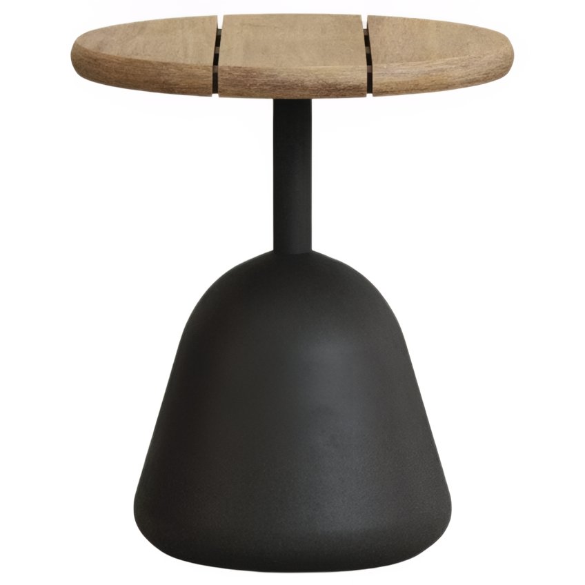 Dřevěný zahradní stolek Kave Home Saura 43 cm s černou podnoží Kave Home