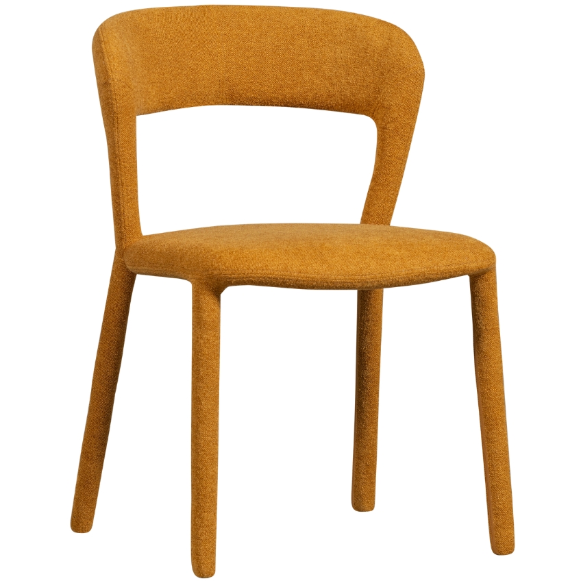 Hoorns Hořčicově žlutá čalouněná jídelní židle Elbon Hoorns