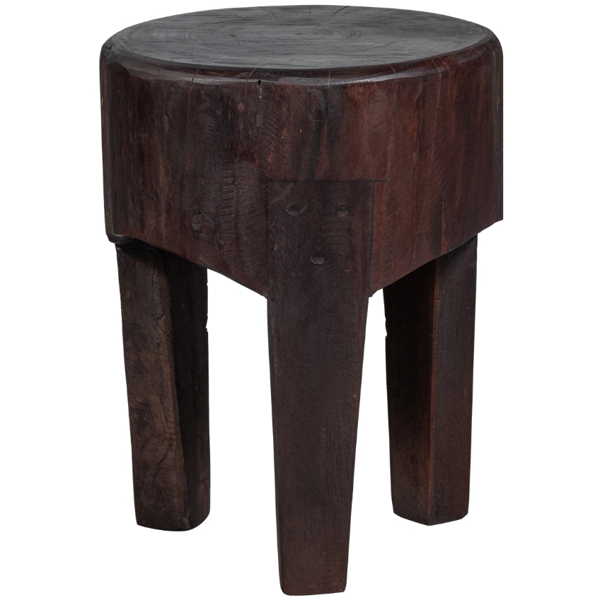 Hoorns Hnědý dřevěný odkládací stolek Pepper 35 cm Hoorns