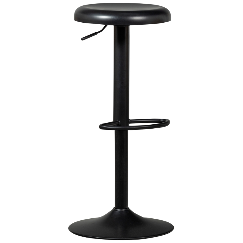 Hoorns Černá kovová barová židle Newton 61-81 cm Hoorns