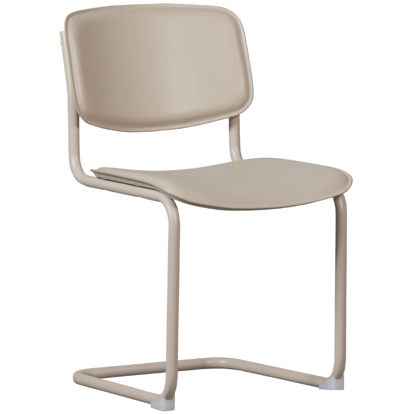 Hoorns Krémově bílá koženková jídelní židle Ydoc Hoorns