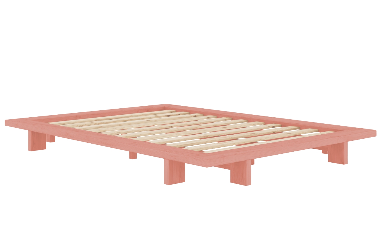 Růžová dřevěná dvoulůžková postel Karup Design Japan 160 x 200 cm Karup Design