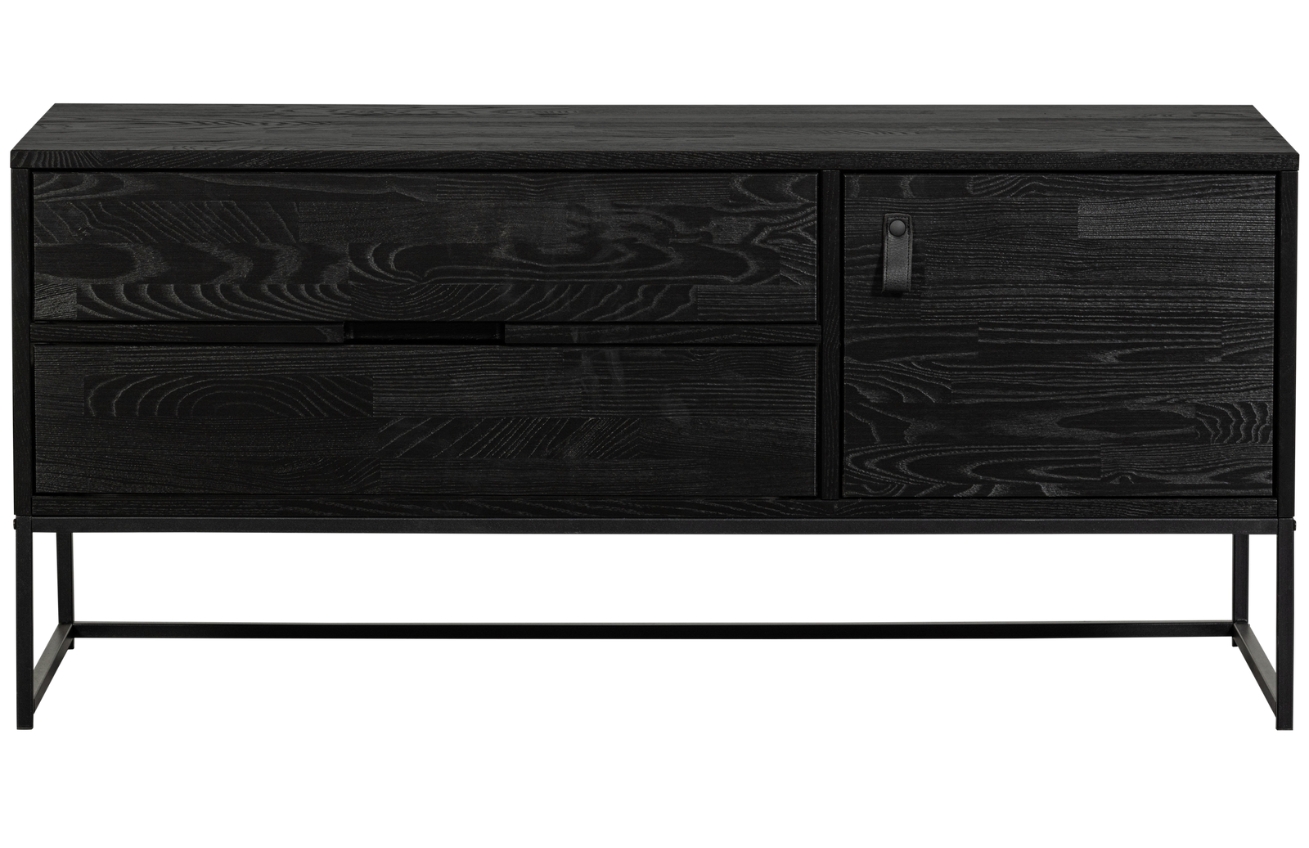 Hoorns Černý dřevěný TV stolek Sinai 120 x 44 cm Hoorns