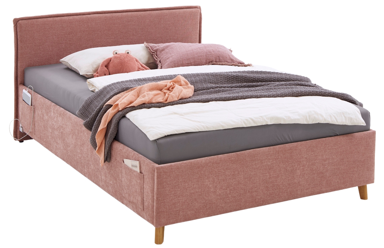 Růžová čalouněná postel Meise Möbel Fun 90 x 200 cm Meise Möbel