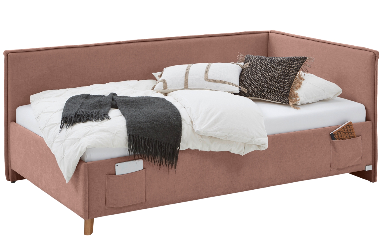 Růžová čalouněná postel Meise Möbel Fun II. 90 x 200 cm Meise Möbel