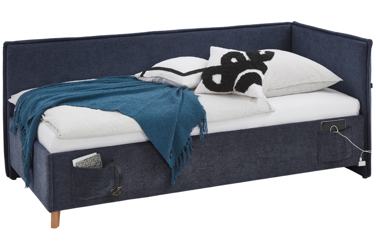 Modrá čalouněná postel Meise Möbel Fun II. 90 x 200 cm Meise Möbel
