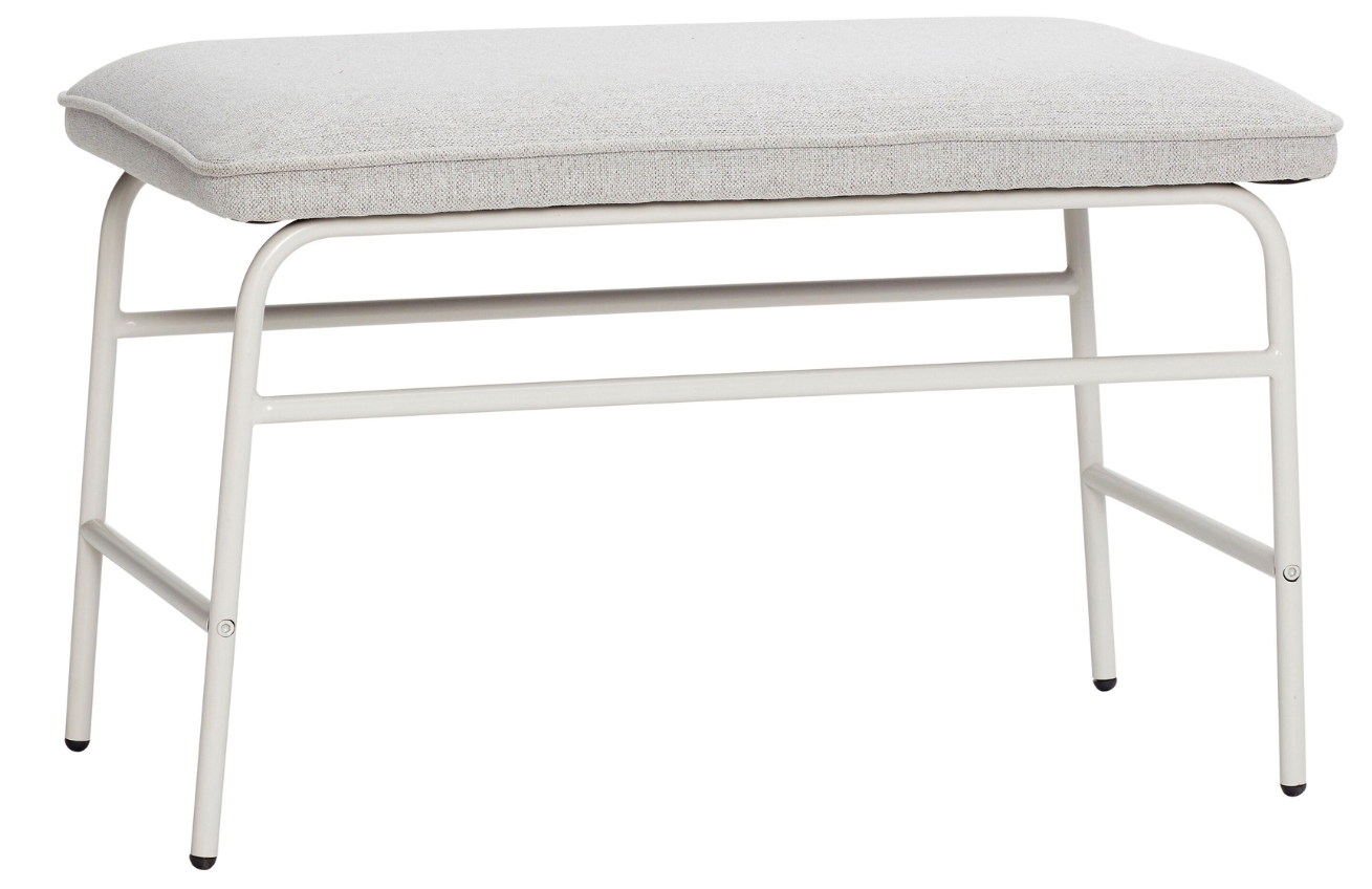 Šedá čalouněná lavice Hübsch Mist 70 cm Hübsch