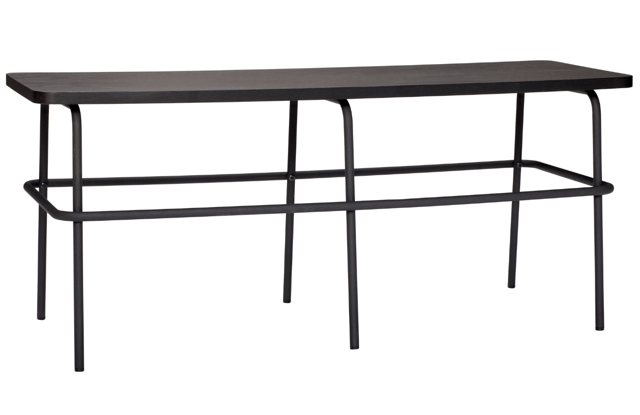 Černá dřevěná lavice Hübsch Ash 110 cm Hübsch