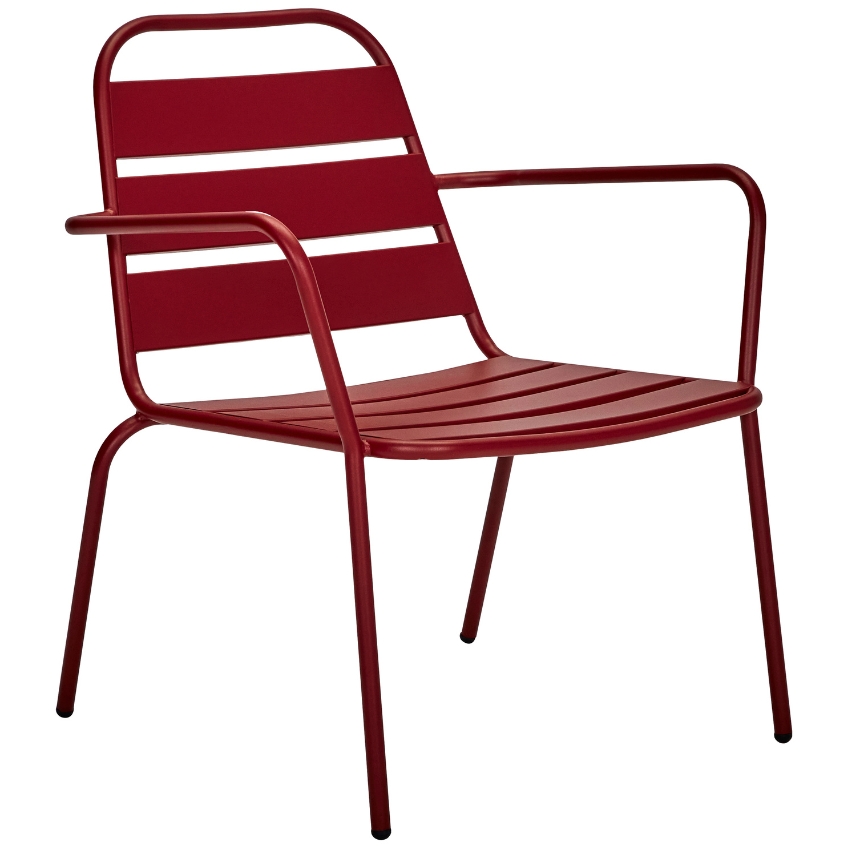 House Doctor Červená kovová zahradní židle Helo s područkami House Doctor